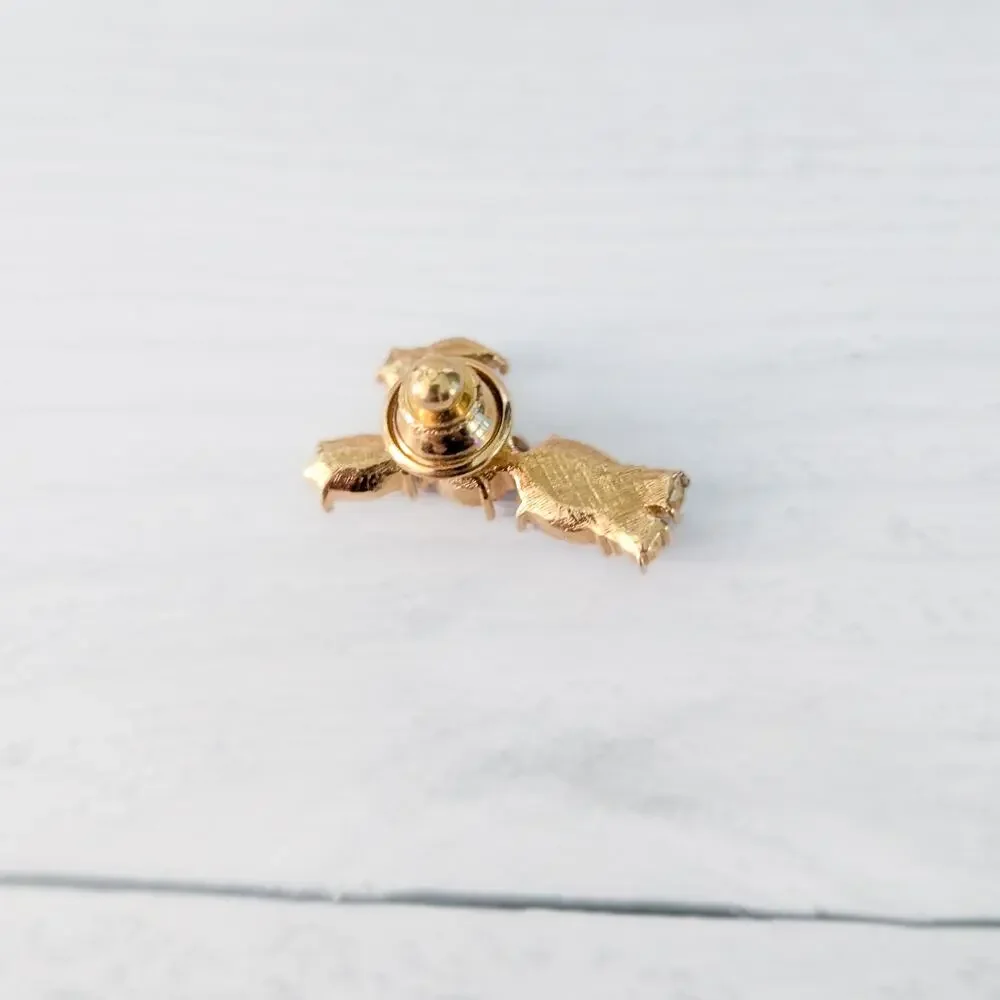 Vintage Brooch / Vintage Pin Cute Bunny Clear Gem